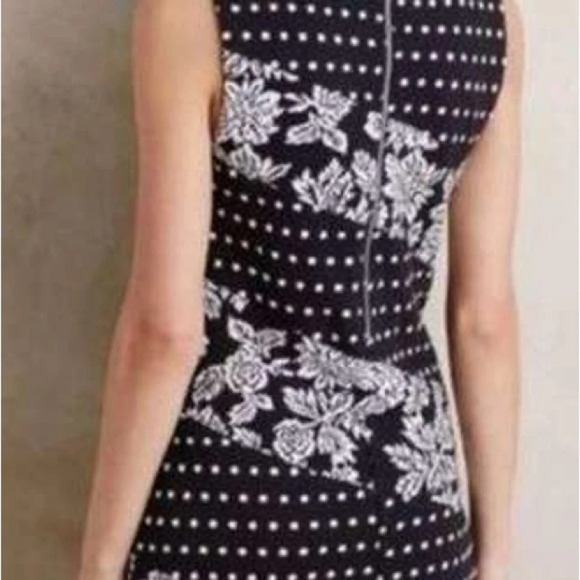 Anthropologie Maeve Effemy Black & White Jacquard Shift Dress Size:M - Picture 2 of 12